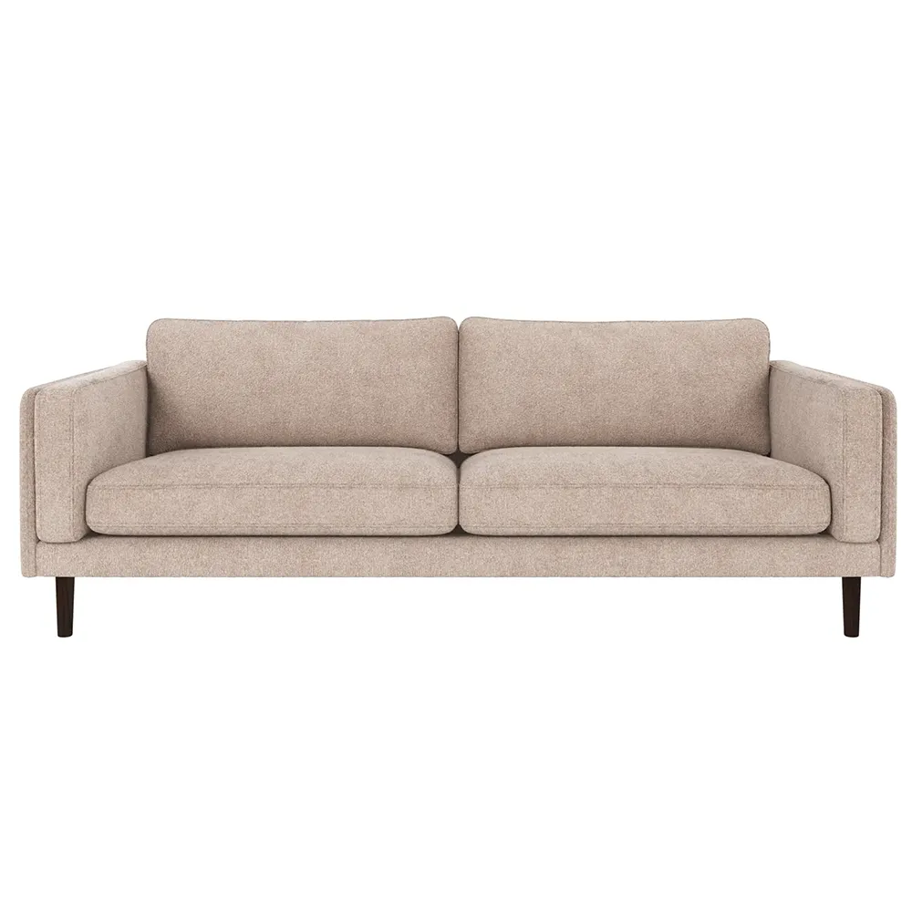 Braden 3-seater sofa brown oak legs/Light beige