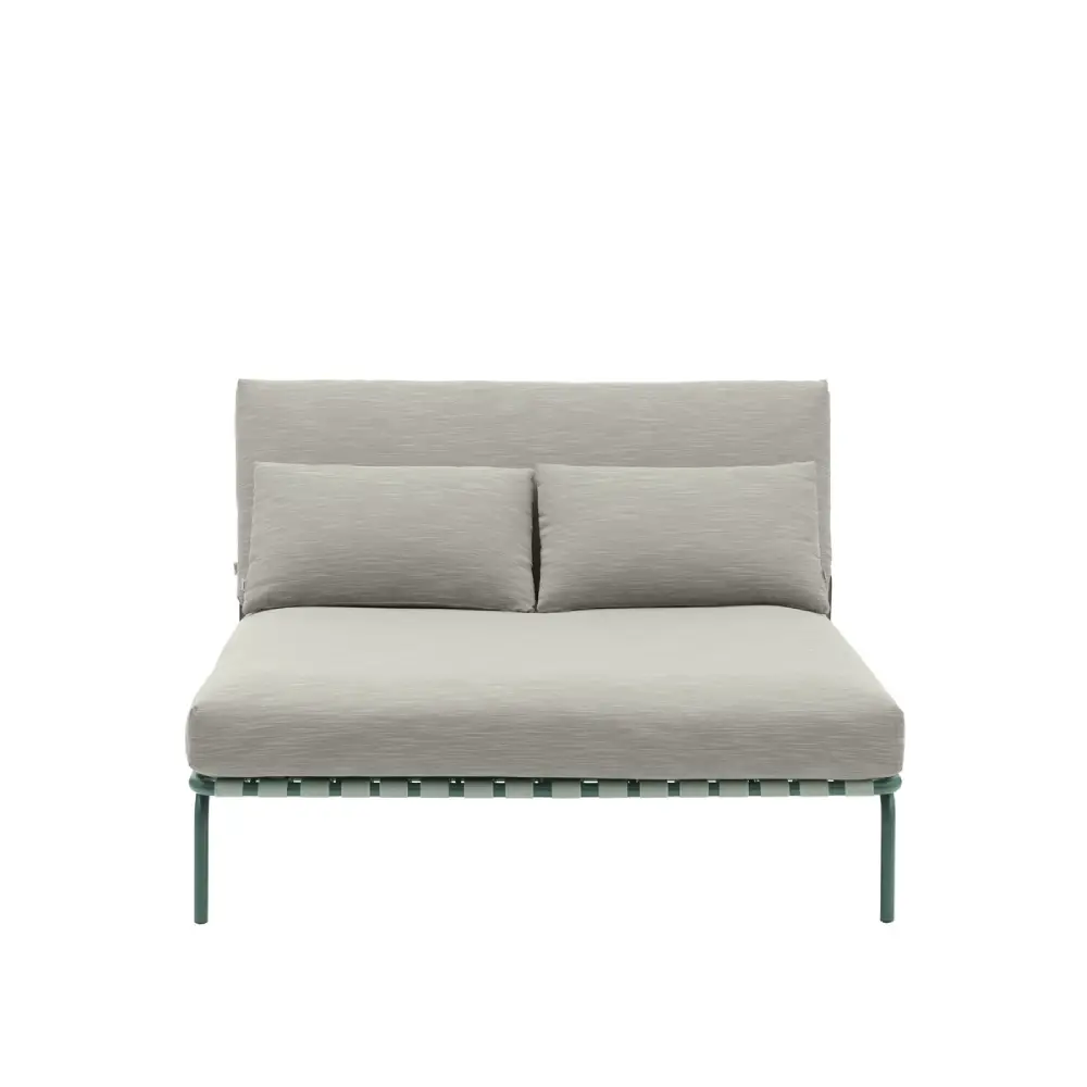 Lounge Bed Settle Ribbed Weave 2/Dark Green