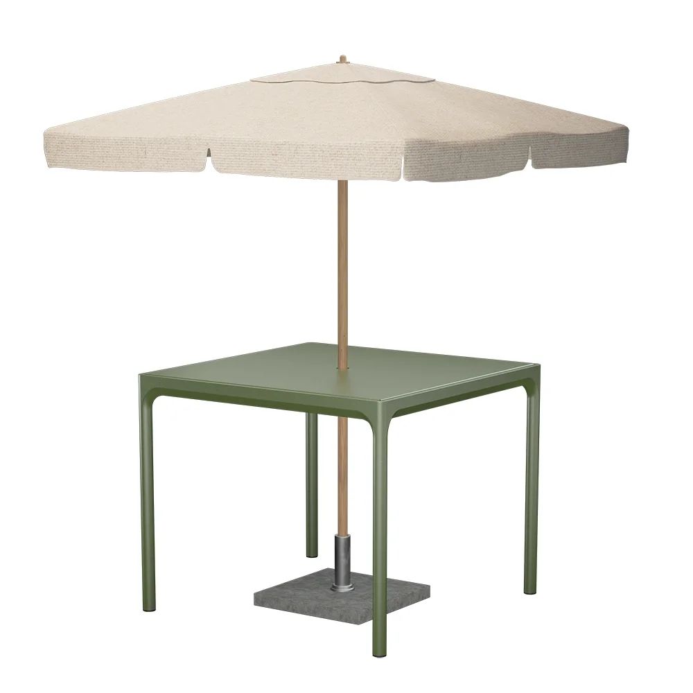 FOUR aluminum table 90x90 cm olive green