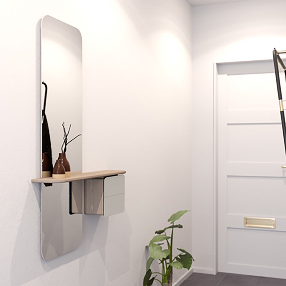 One More Look Mirror Solid Oak/Nuance Mist