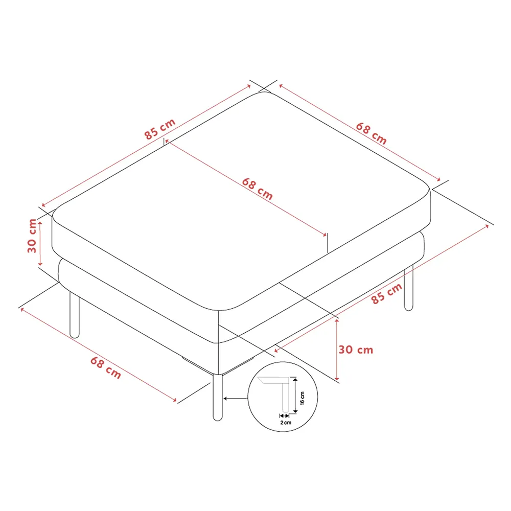 Corwin Footstool fabric Rita light beige