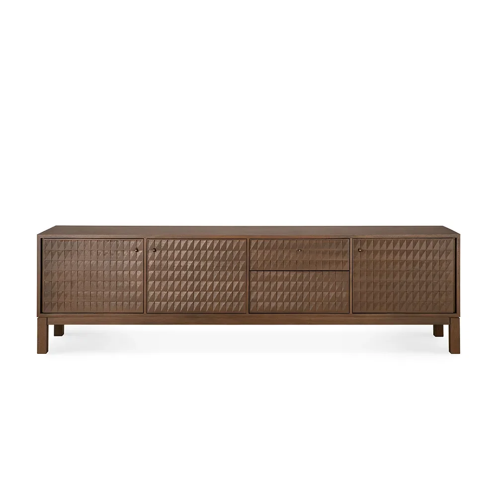 TV Cabinet in Teak Sono Light Brown L212 cm