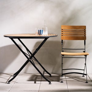 Brewer table  Ø 85 cm  Black / Teak