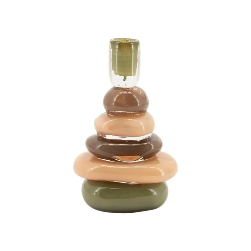 Toras 1 candle holder 12,5x9,5x25 cm glass multicolour
