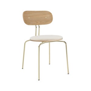 Curious Dining Chair Oak/Brass Teddy White