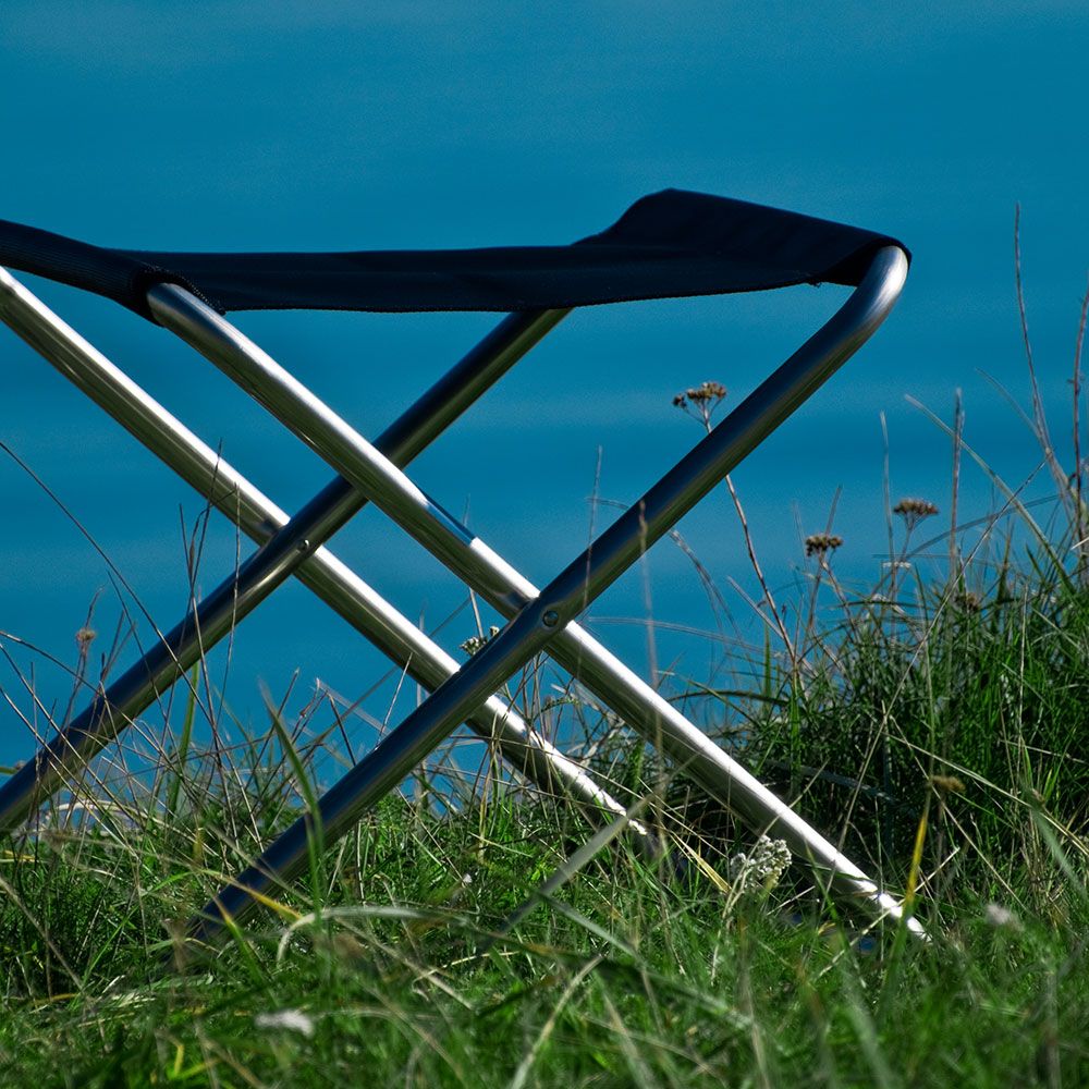 Chico footstool black aluminium/textile