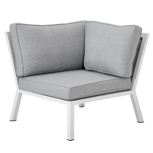 Belfort corner piece   including cushions white / Peral Grey