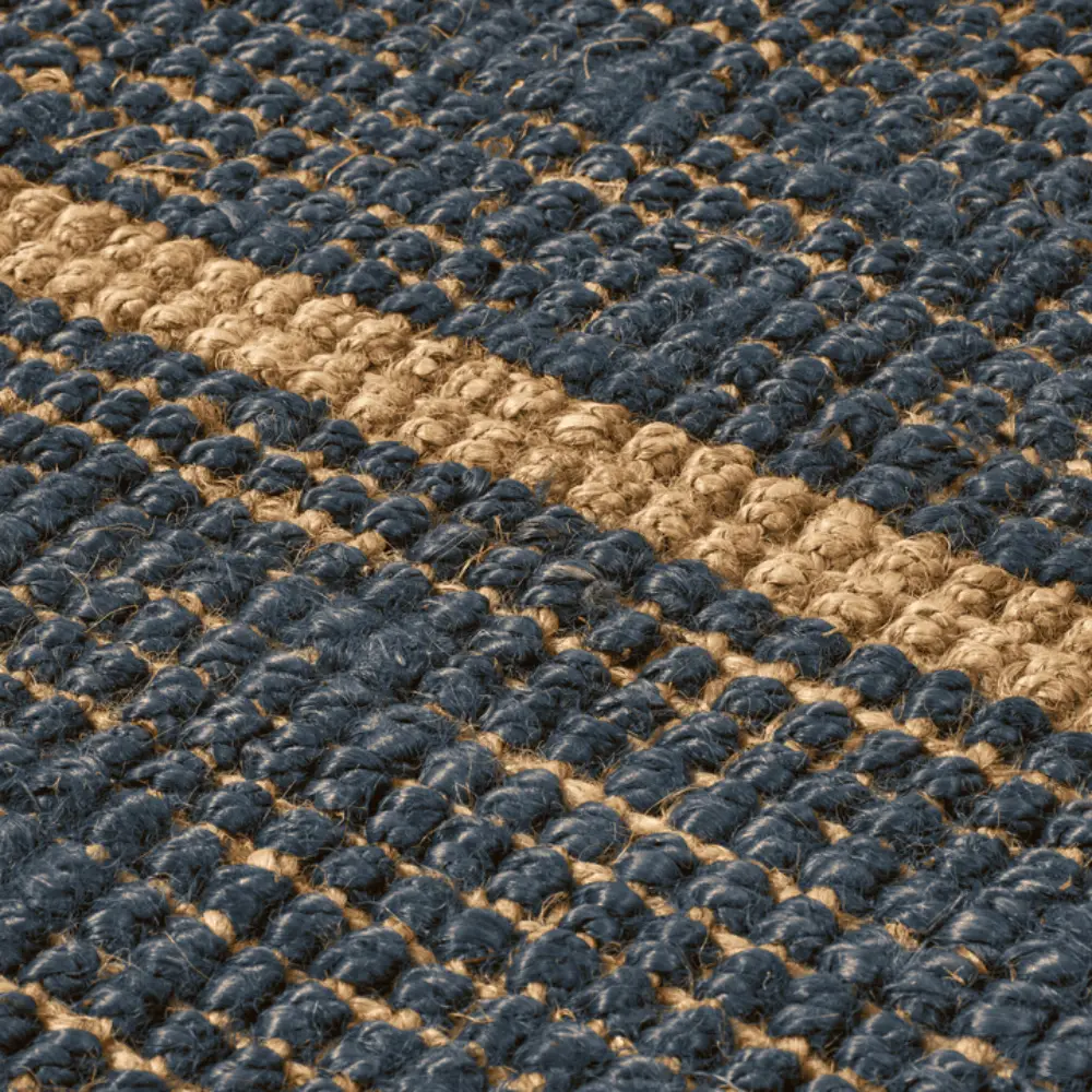 Athens Handwoven Jute Rug  170x240 cm - Natural/Ink Blue