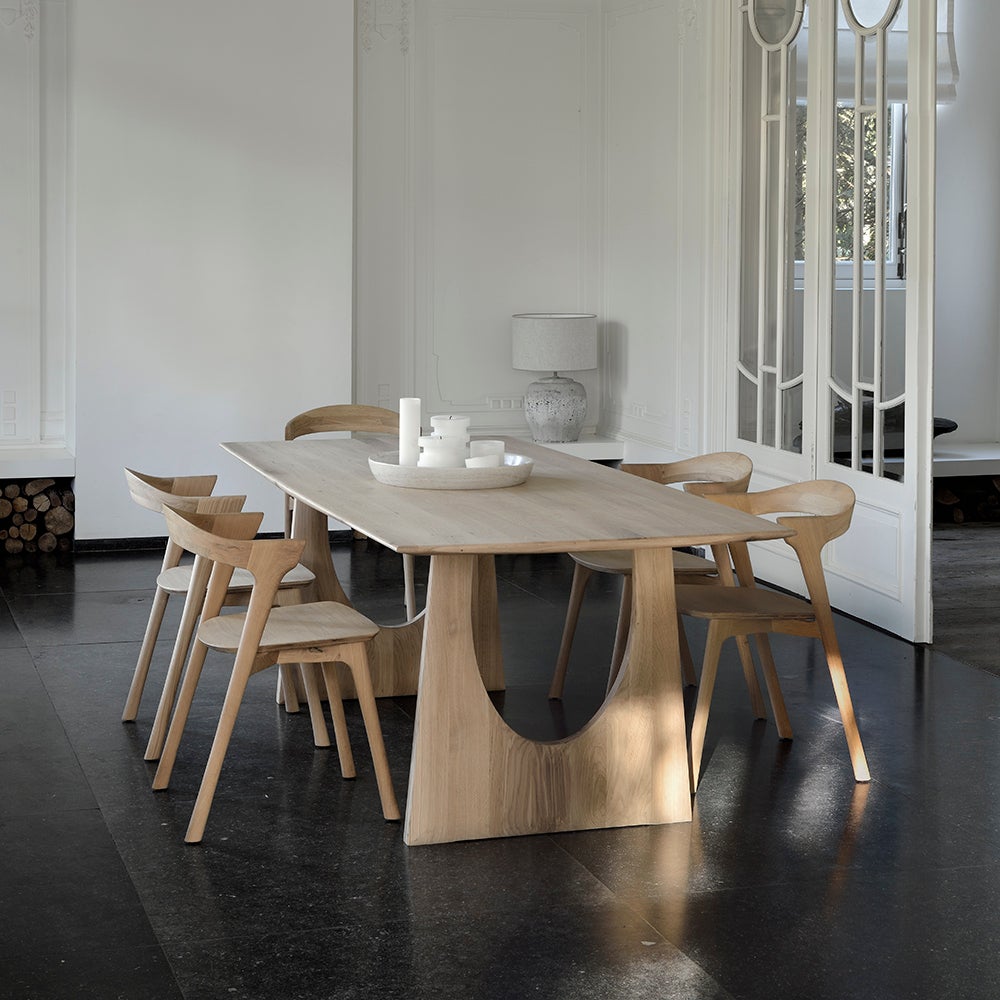 Geometric Dining Table 100x220 cm Oak 