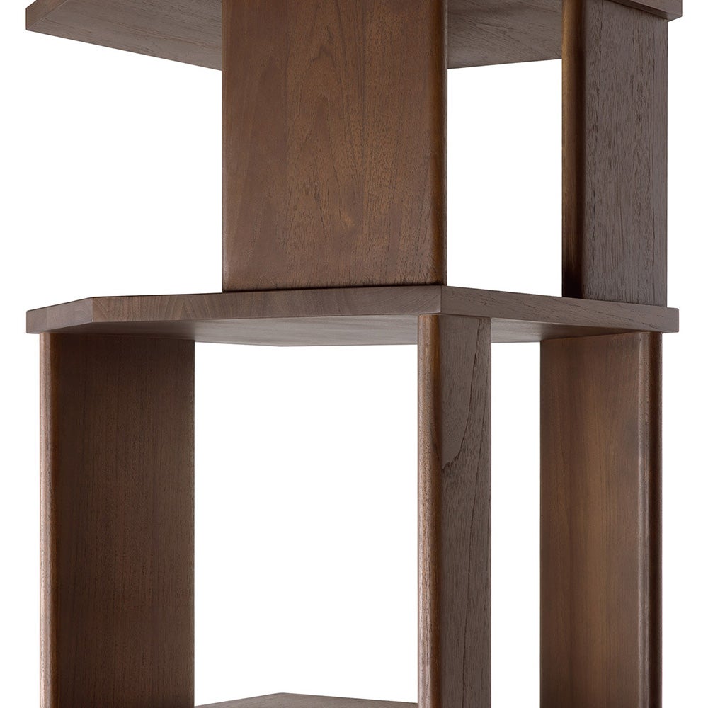 Stairs Shelf Lacquered Teak 45x46x204 cm