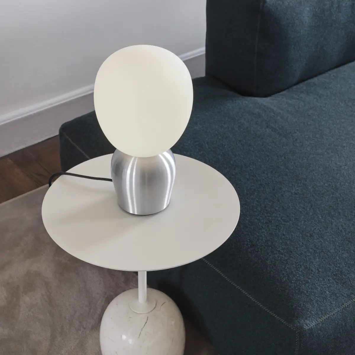  Table lamp Ø18.4 x H33.5 cm Metal/Glass Brushed aluminum