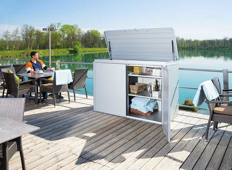 Highboard storage box 200cm silver Biohort