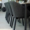 Peacock armchair black aluminium legs Dark grey