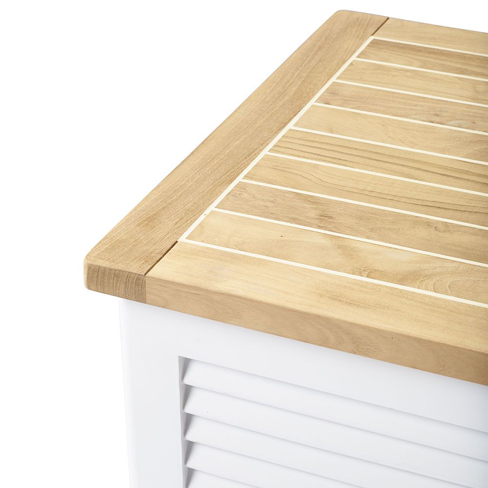 Classic storage box 30x90 cm teak/white