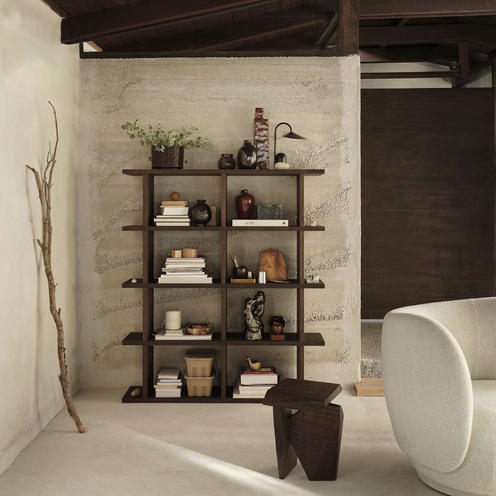 Kona Bookcase 2x4 - Dark Stained oak 