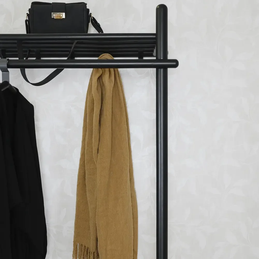 Milford clothes rack black oak