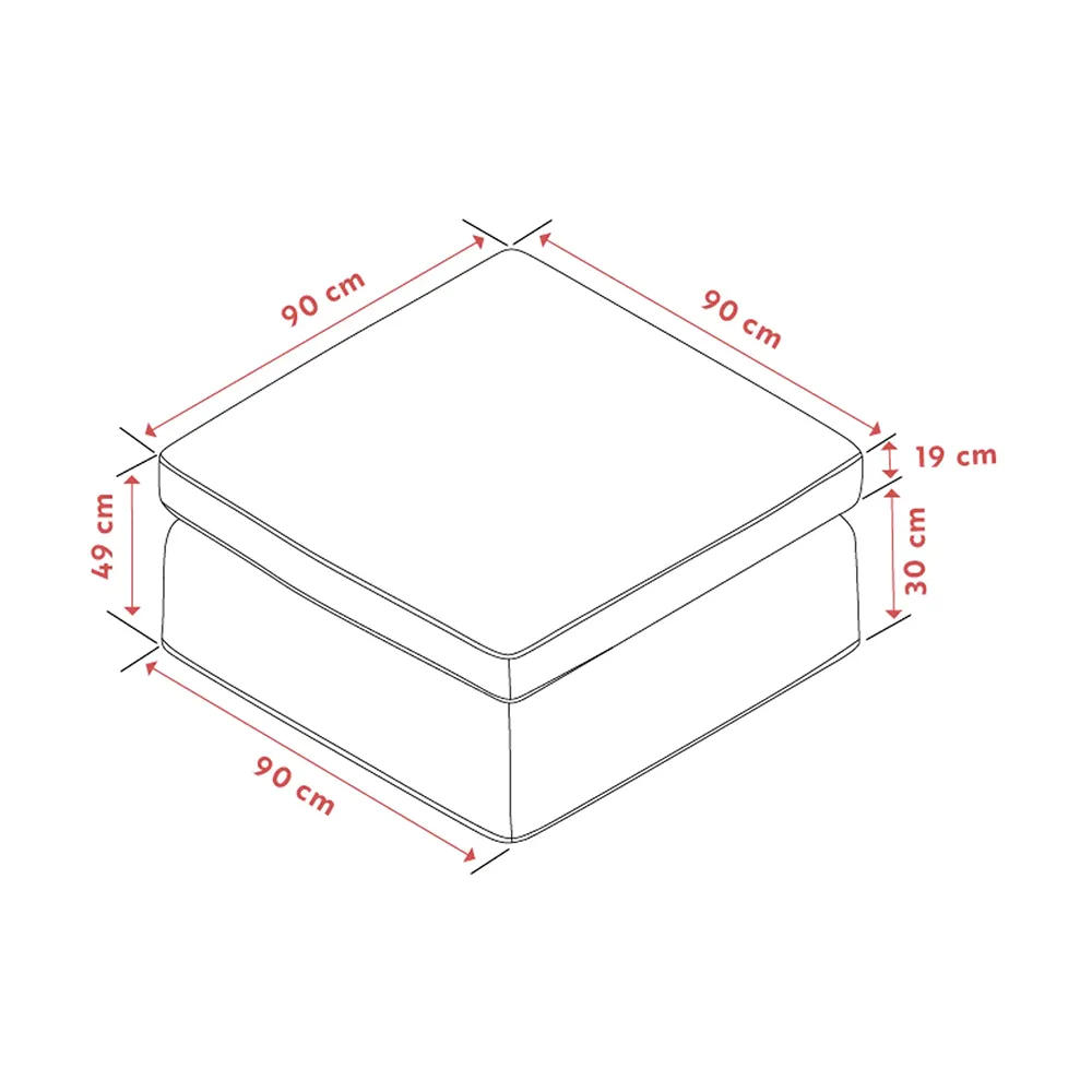 Peyton footstool fabric Ursula beige