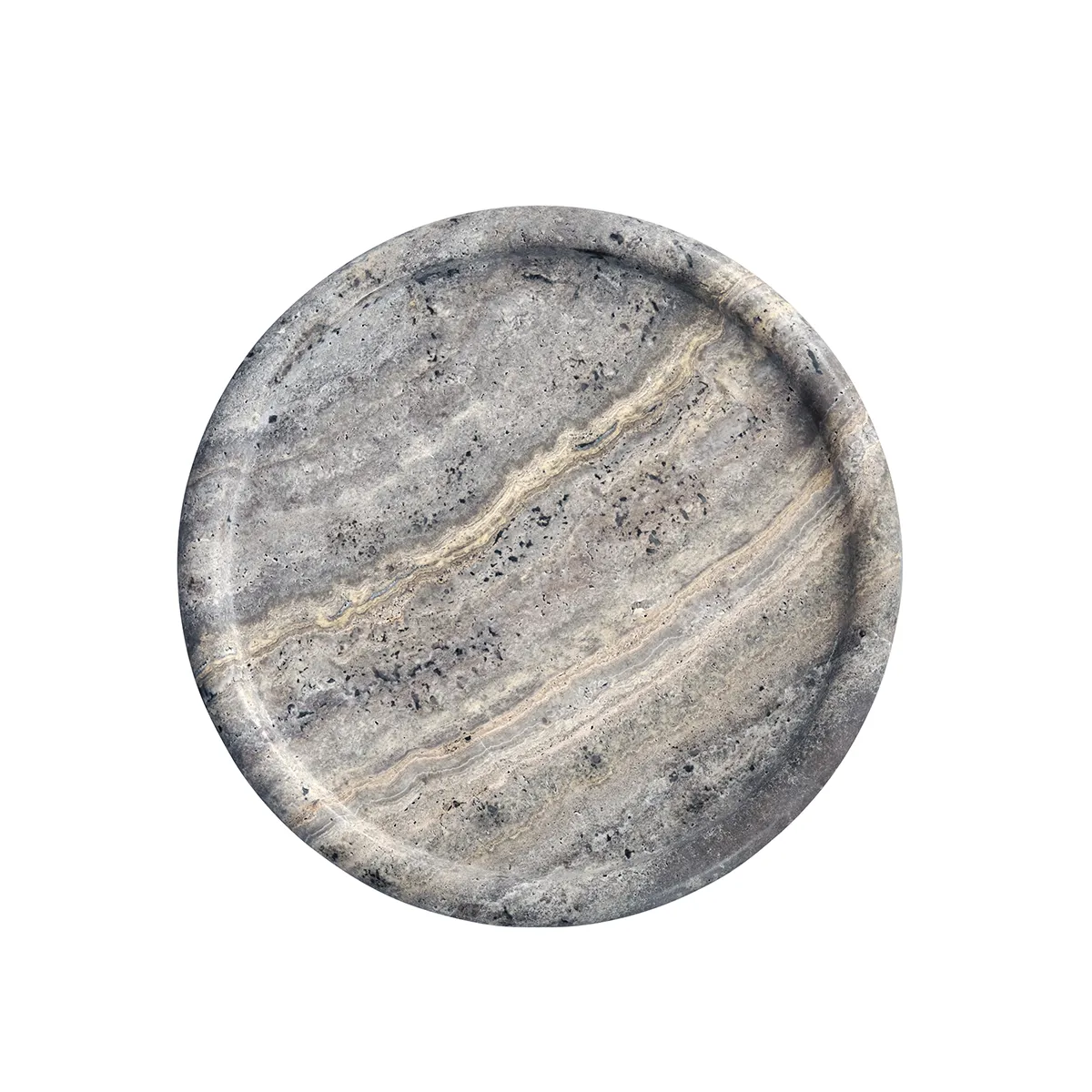 Decorative Tray in Travertine Enkei Maxi Ø 40 cm