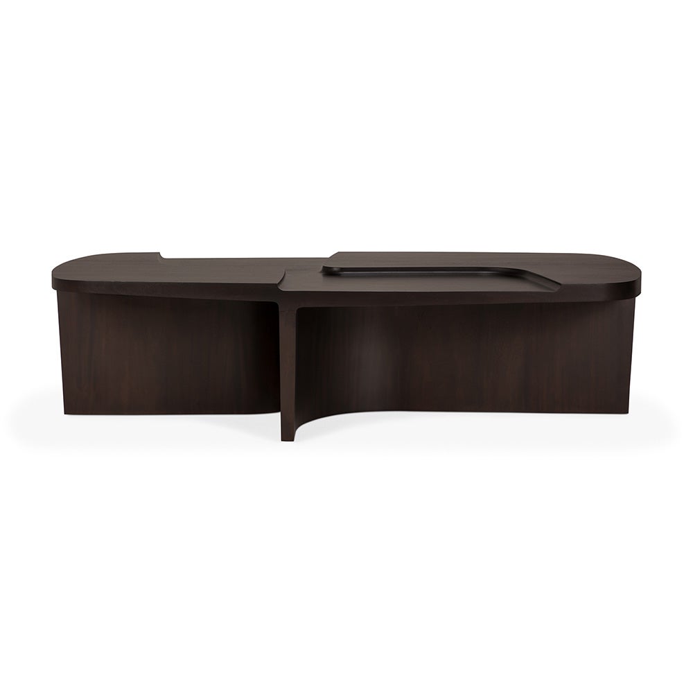 Brutalist Coffee Table Mahogany 143x75 cm