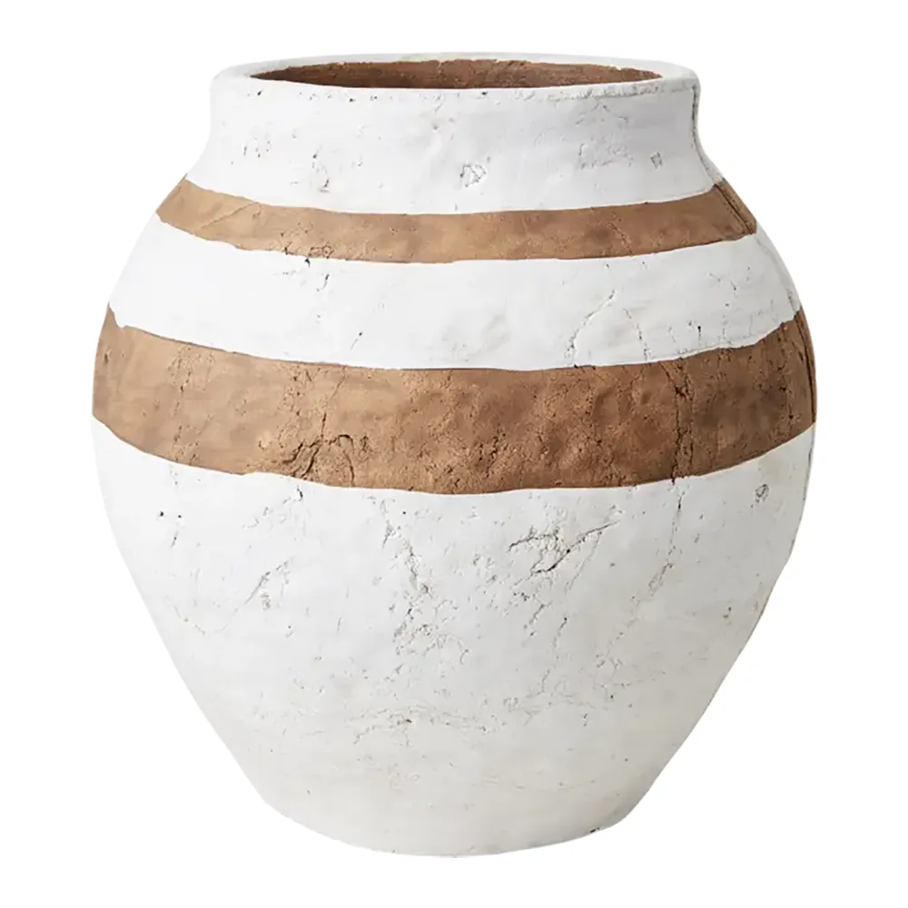 CAMILLE Pot L White/brown