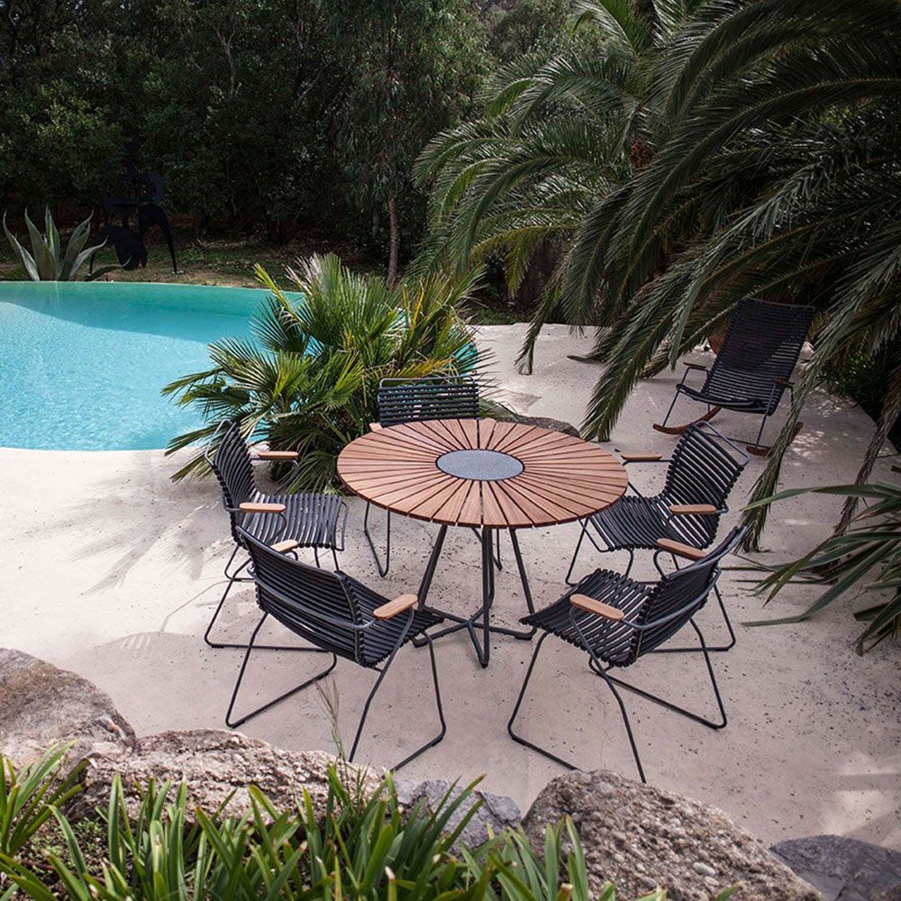 Click armchair pine green/grey bamboo