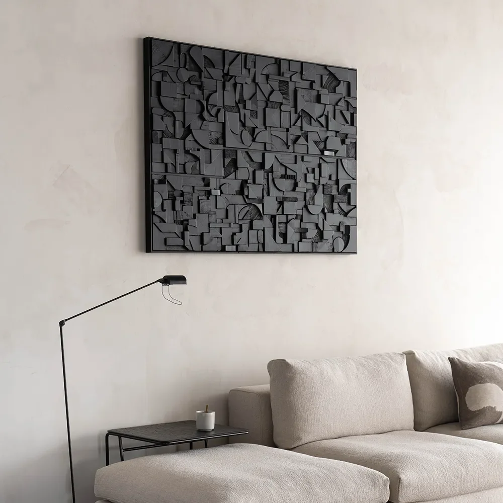 Bricks Wall art 120x90 cm Black