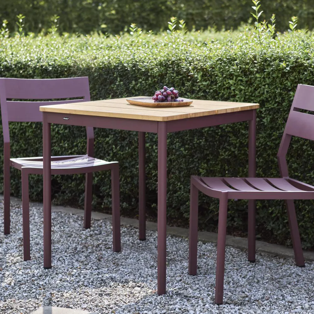 Nox Bistro table 70x70 - Bamboo/Zin Red
