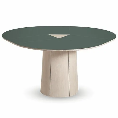 SM33 dining table white oiled oak green laminate