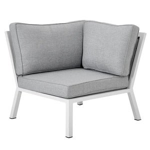 Belfort corner piece   including cushions white / Peral Grey