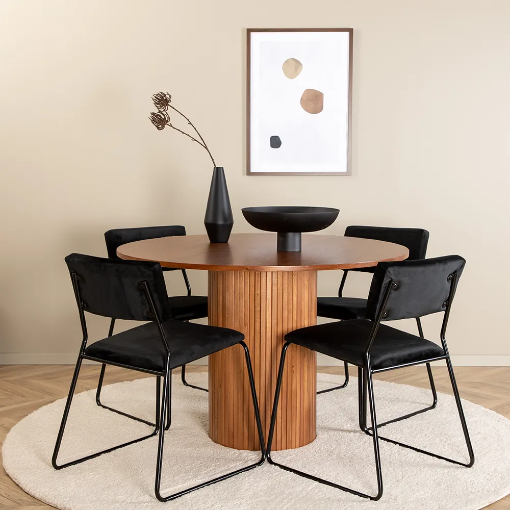 Bianca Dining table Ø110 Walnut