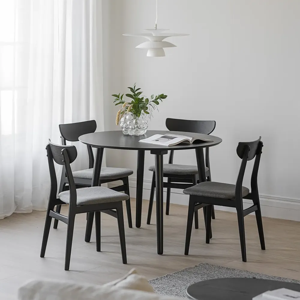 Rodham chair black oak/dark grey