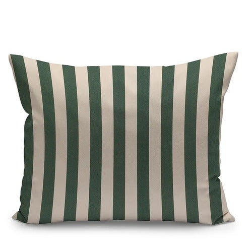 Barriere Ornamental Cushion 50x40 cm Light Apricot/Dark Green Stripe
