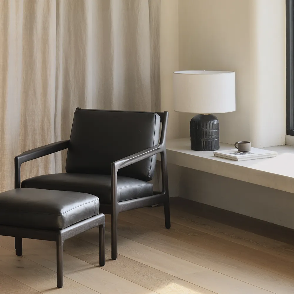 Jack Lounge chair Black Leather