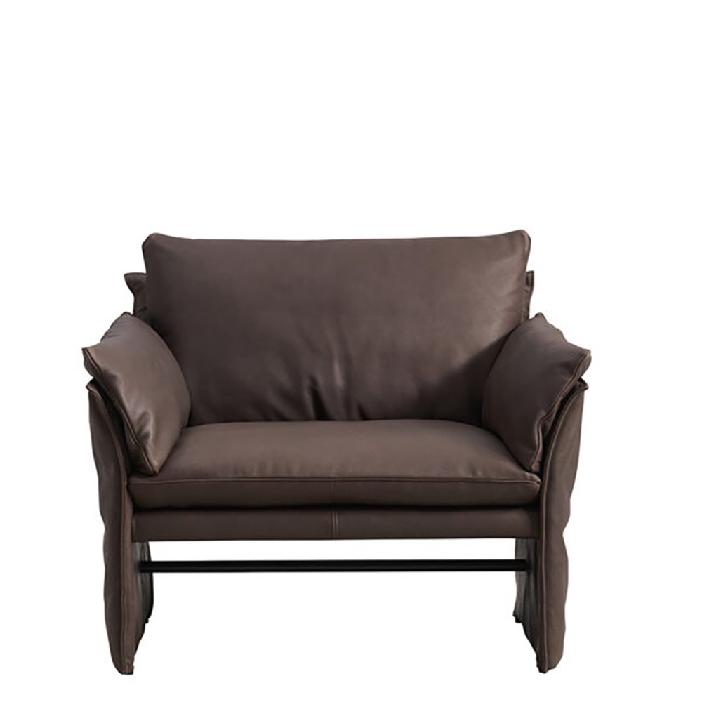 Harlem armchair in leather-Espresso