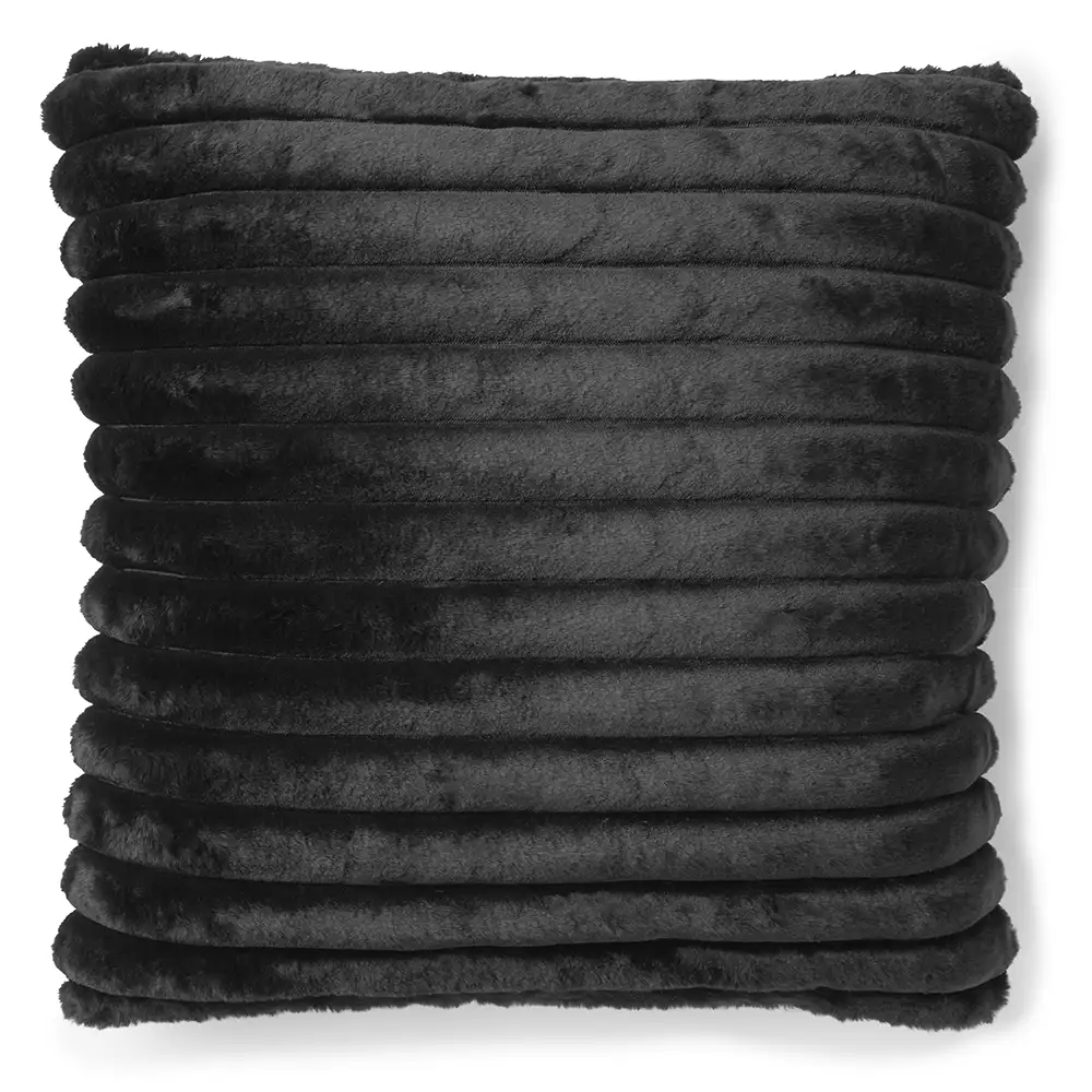 Stripy Ornamental Cushion 45x45 cm Black