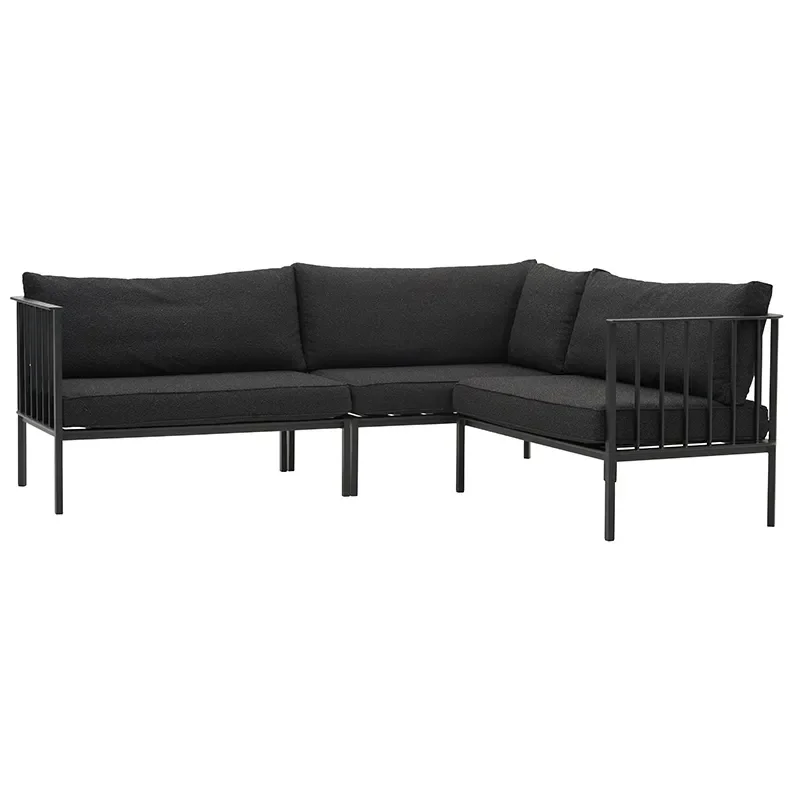 Upper sofa set Vänster Black / Teddy Black