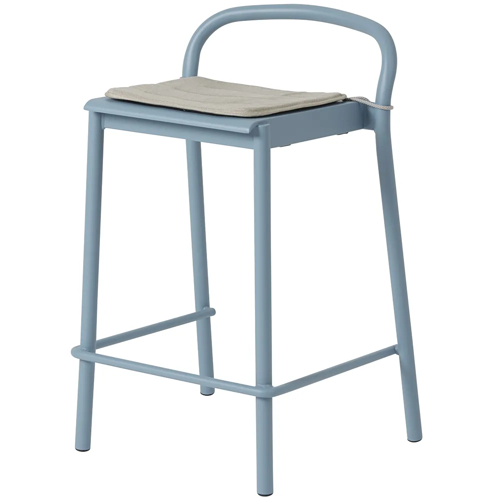 Linear Steel Bar Stool Seat Pad Light Grey 