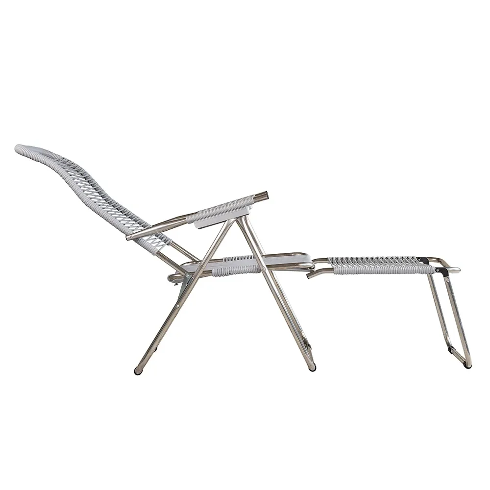 Spaghetti deck chair matt grey aluminium