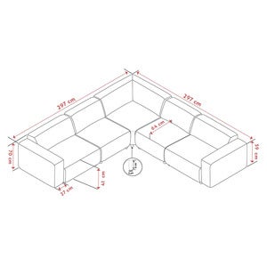 Willard corner sofa 3+3-seater fabric Brenda beige