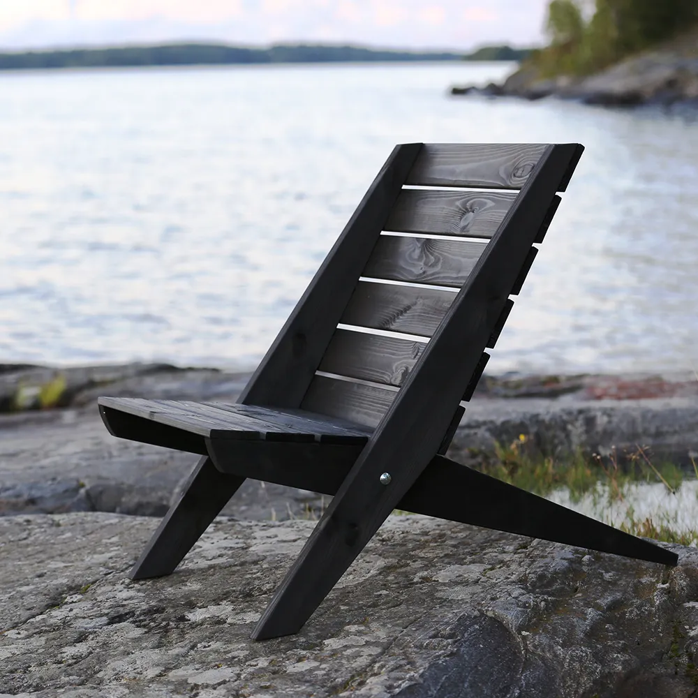 Granny chair Pine black oiled