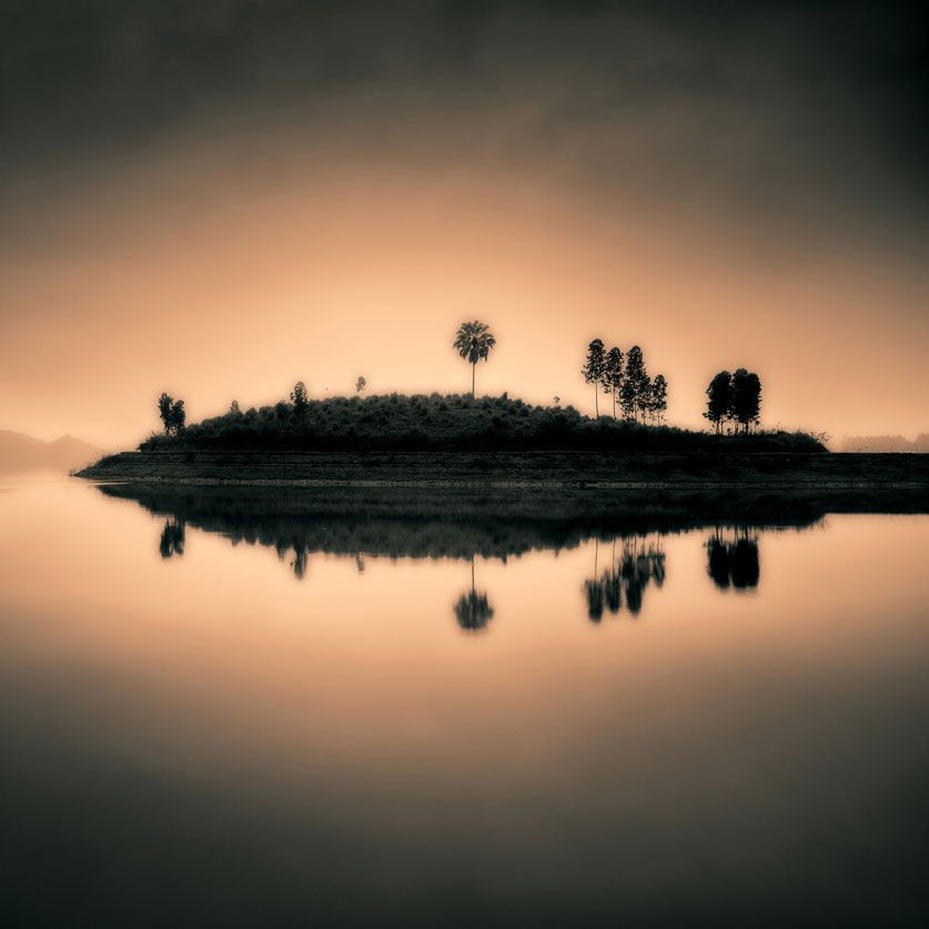 Wall decor Sunset Island 100 X 100 Cm