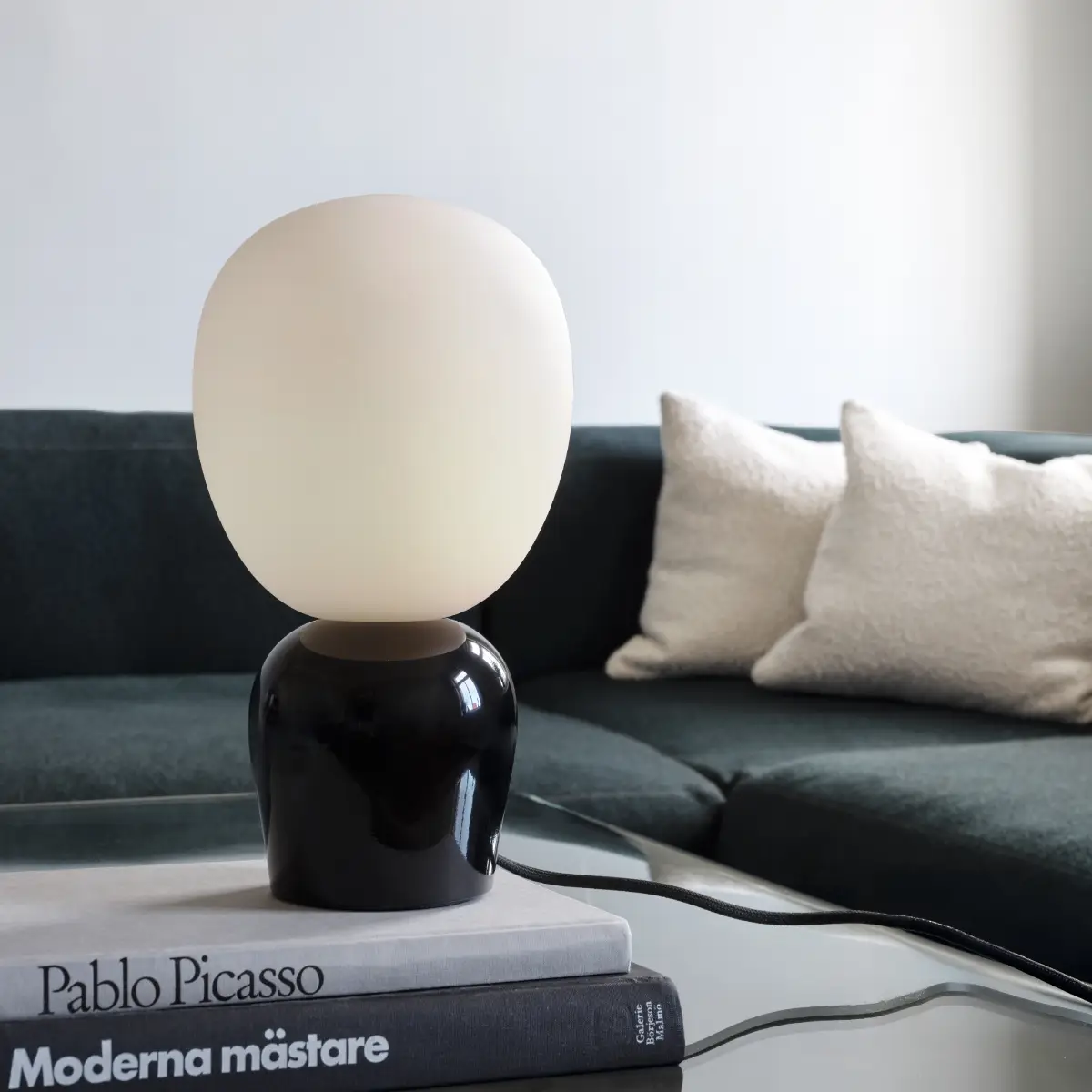  Table lamp Ø18.4 x H33.5 cm Metal/Glass Glossy black