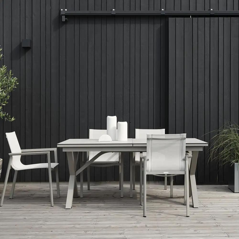 Hillmond dining table 100x166-226 khaki high pressure laminate