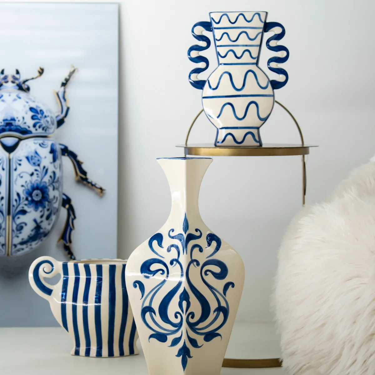 Decorative Vase Blu 3 H27 cm
