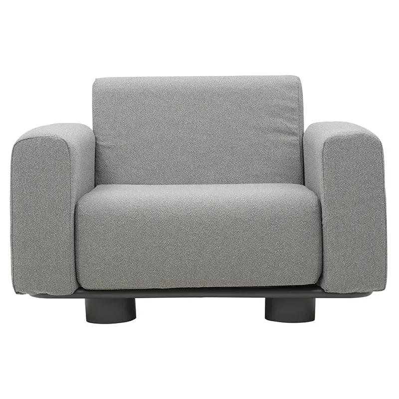 Bolster armchair Antracit / Teddy Grey