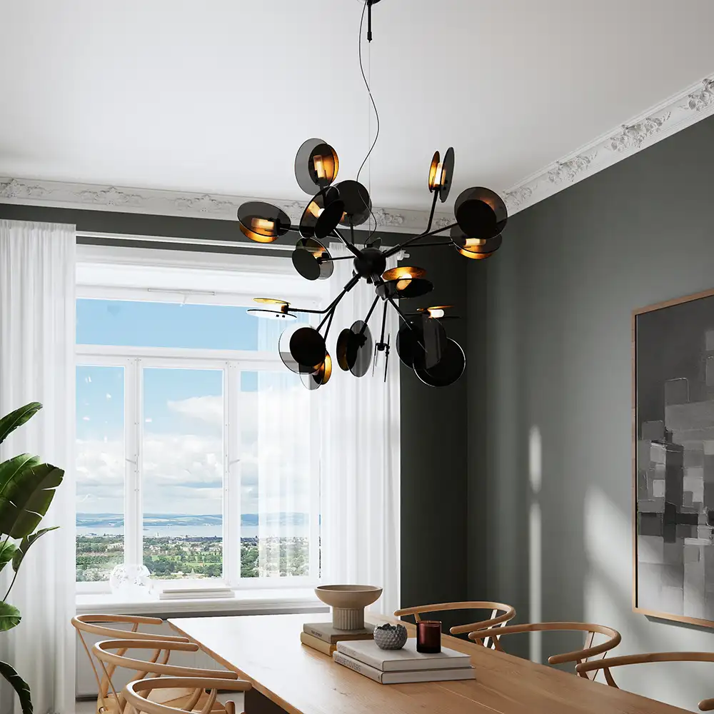 Turno ceiling light Ø80cm Black