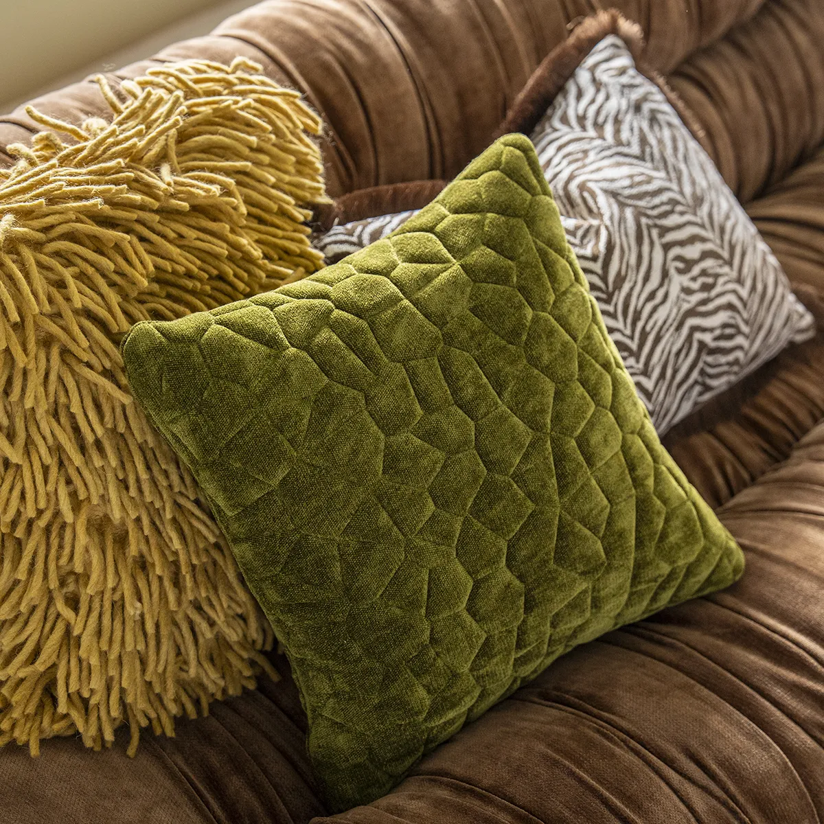 Decorative Cushion Stitch Green 45x45 cm