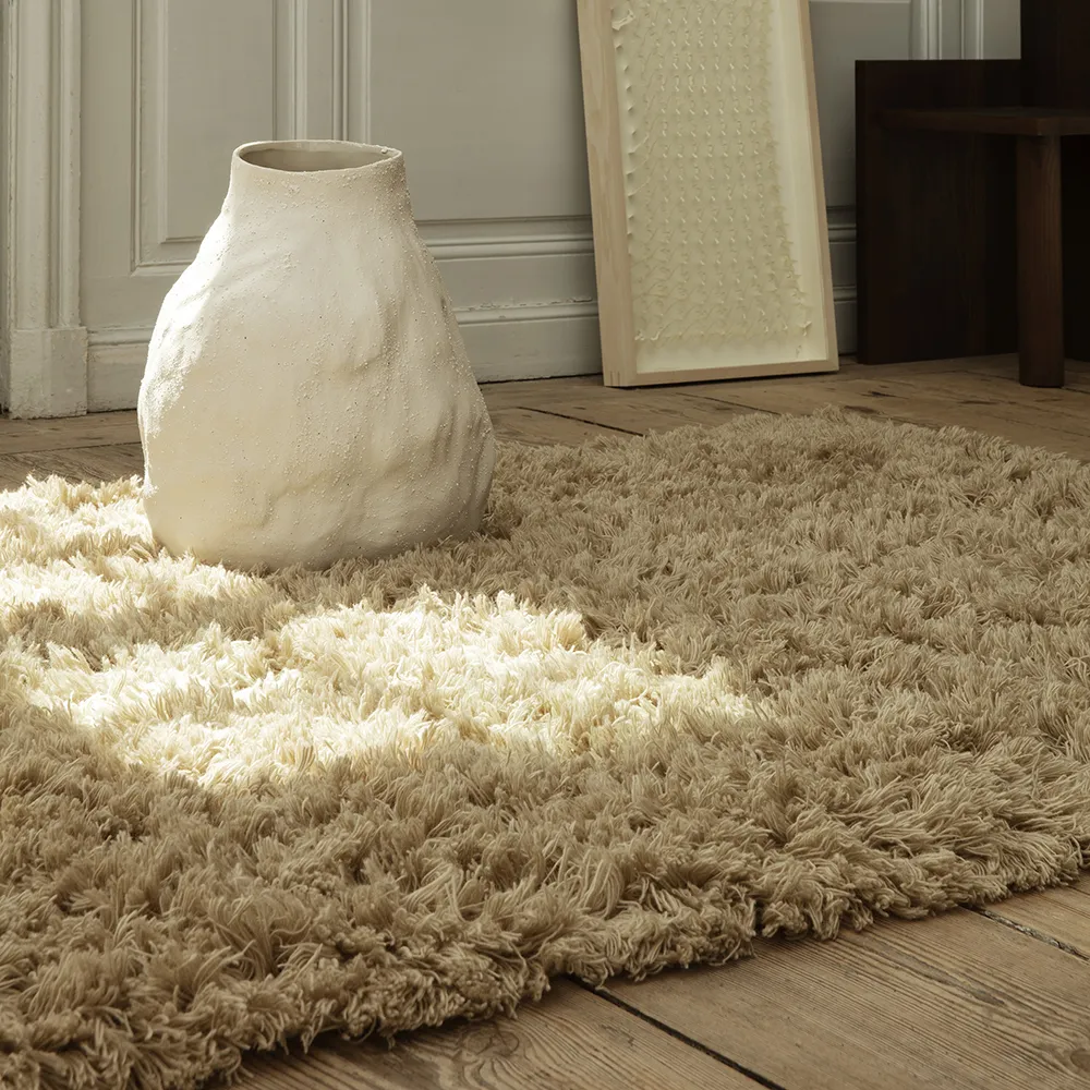 Wool Rug Meadow High Pile S Light Sand