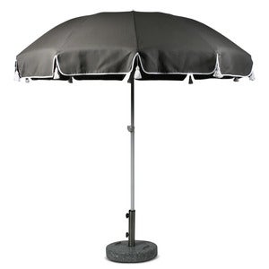 Parasol 220 cm with tassels grey 28