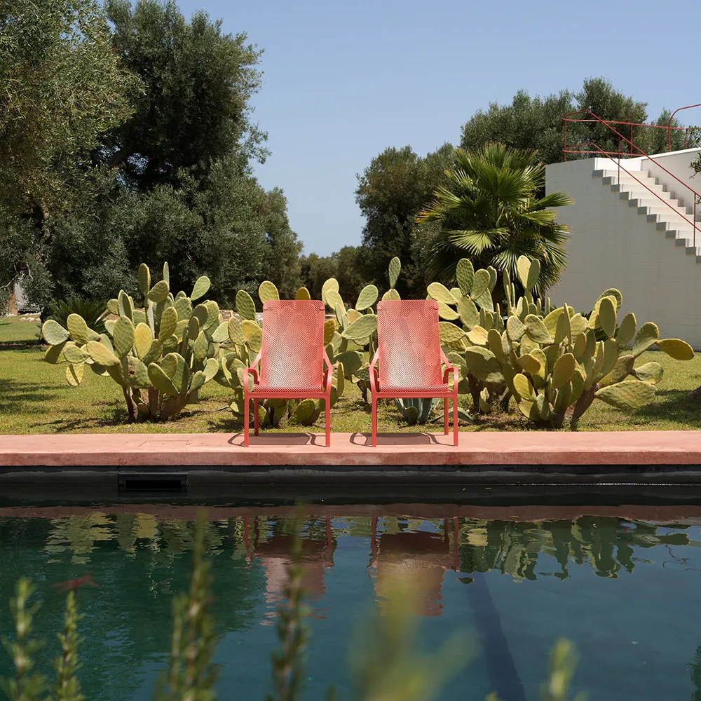 Net lounge armchair White